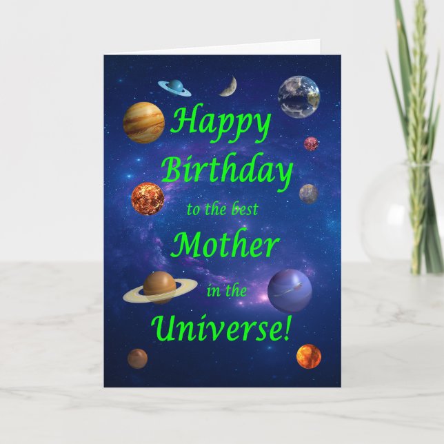 Mother Birthday Best in the Universe  Card (Front)