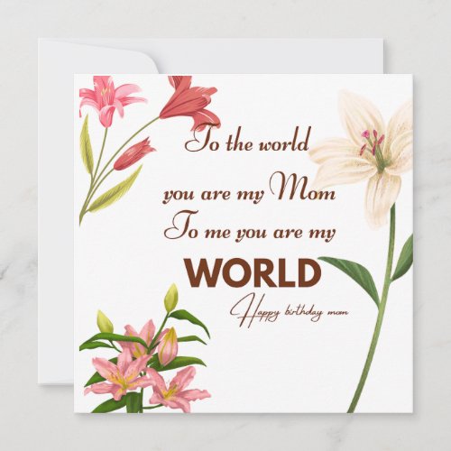 Mother Birthday card with flower