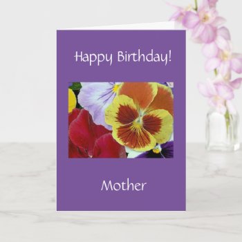 Mother Birthday Pansies Card by heavenly_sonshine at Zazzle