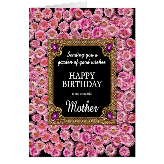 Mother Birthday Pink Daisies Cards (Front)