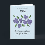 Mother Birthday with Violet Flowers and Leaves Card<br><div class="desc">Celebrate your dear mother's upcoming birthday with the perfect surprise! Order this elegantly beautiful card today,  featuring modern violet flowers against a soft color background. It's a thoughtful gesture to express your love and appreciation for everything she does.</div>