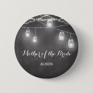Mother Black White Wedding Button