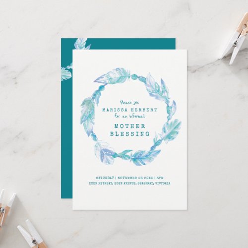 Mother blessing beads instructions aqua teal art invitation