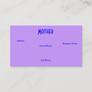 Mother Blue Purple Roses I Profile Card