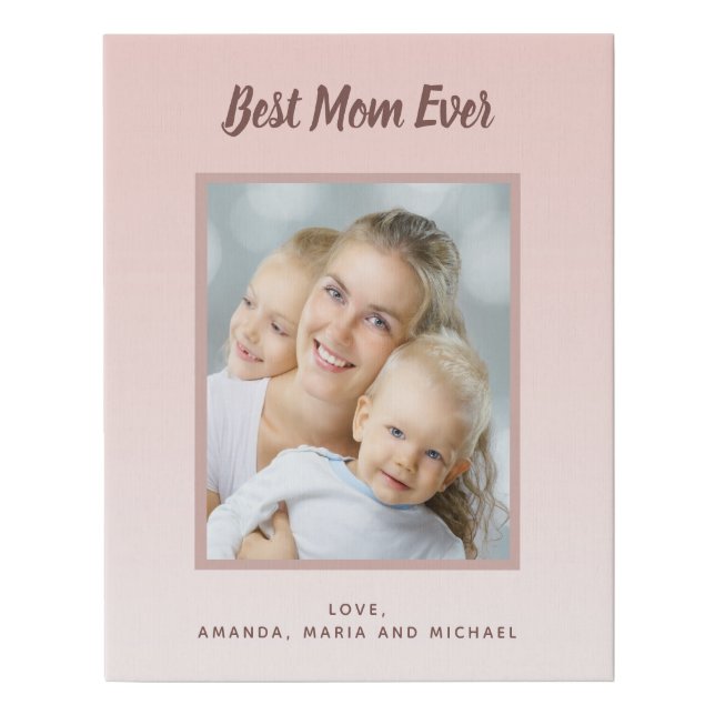 Mother blush pink photo faux canvas print (Front)