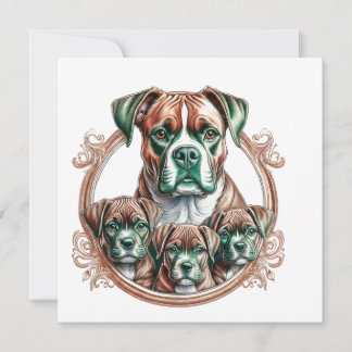 Mother Boxer And Her 3 Pups Save The Date