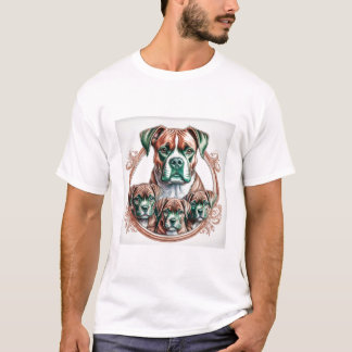 Mother Boxer And Her 3 Pups T-Shirt