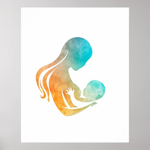 Mother Breastfeeding Child Poster