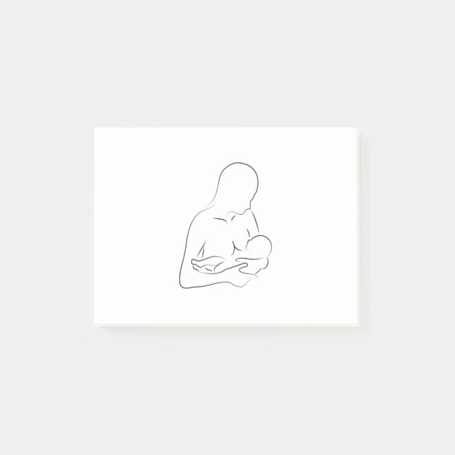 Mother Breastfeeding Silhouette Post-it Notes (Front)