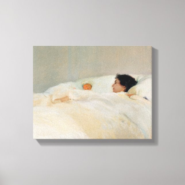 Mother by Joaquin Sorolla Mother and daughter in s Canvas Print (Front)