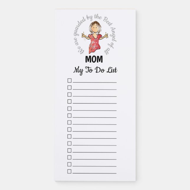 Mother Cartoon Inspirational Quote To Do List  Magnetic Notepad (Front)