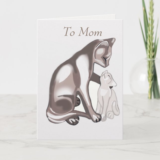 Mother cat and kitten card (Front)