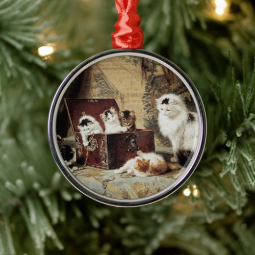 Mother Cat and Kittens by Henriette Ronner_Knip Metal Ornament