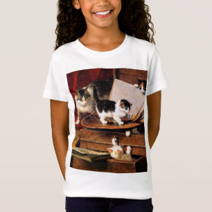 Mother Cat and Kittens on Table T-Shirt