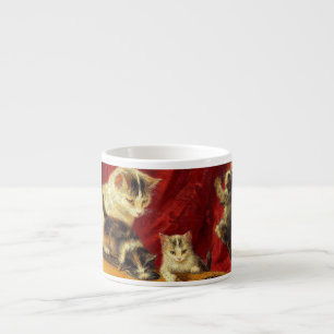 Mother Cat and Kittens Playing with Guitar Espresso Cup