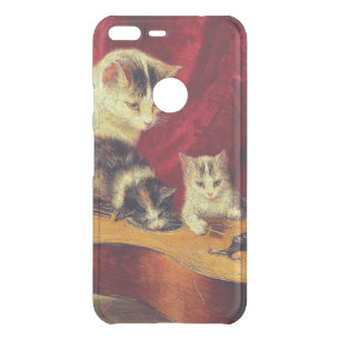 Mother Cat and Kittens Playing with Guitar Uncommon Google Pixel XL Case