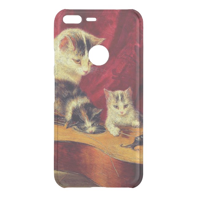 Mother Cat and Kittens Playing with Guitar Uncommon Google Pixel XL Case (Back)