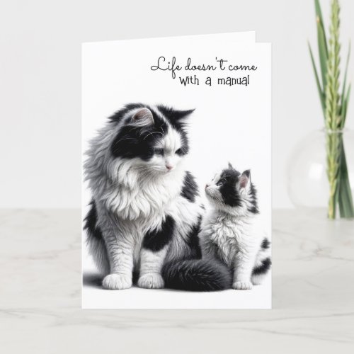 Mother Cat and Matching Kitten  Card