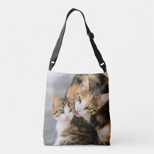 Mother Cat Loves Cute Baby Kitten Animal Pet Photo Crossbody Bag