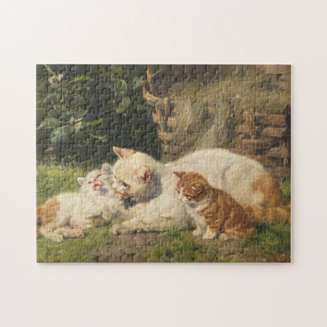 Mother Cat with Kittens | Julius Adam the Younger Jigsaw Puzzle (Horizontal)