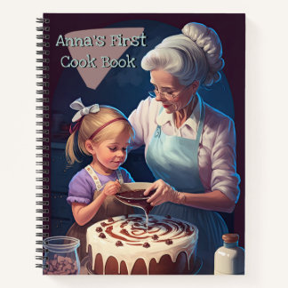 Mother & Child Baking, Custom 'My First Recipe' Notebook