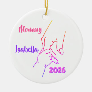 Mother & Child Hands Personalized Photo Ceramic Ornament