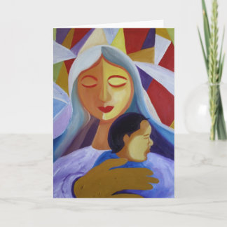 Mother & Child in Cubism World Card