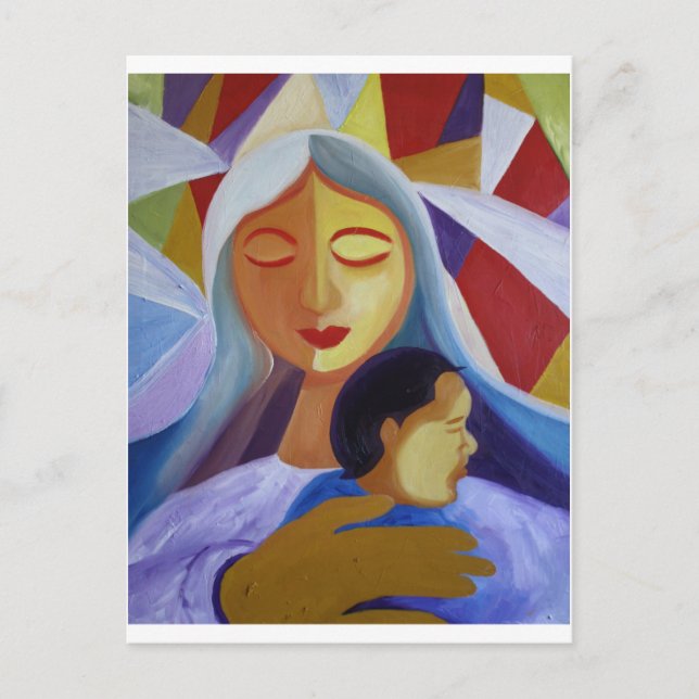 Mother & Child in Cubism World Postcard (Front)