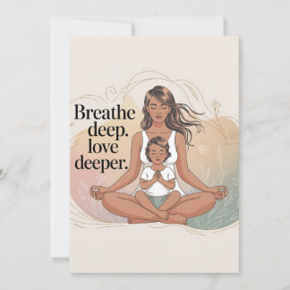 Mother Child Mindfulness Meditation Art Holiday Card