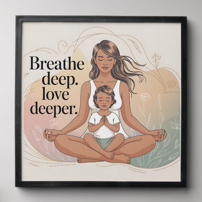 Mother Child Mindfulness Meditation Art Peel And Stick Photo Tile (Front Set)