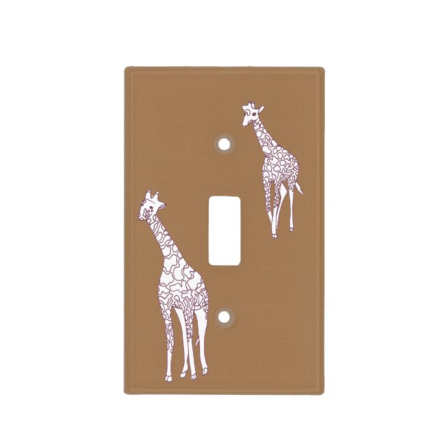 Mother Child Two Giraffes Light Switch Cover (Front)