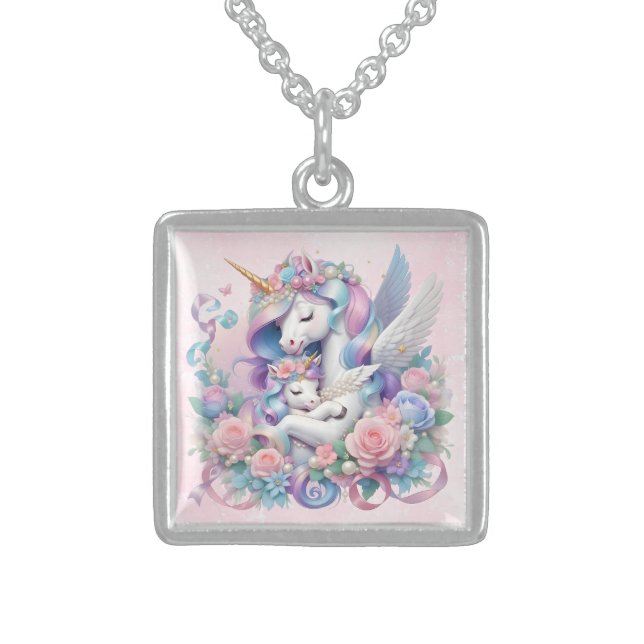 Mother & Child Unicorns - Necklace (Front)