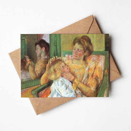 Mother Combing Childs Hair  Mary Cassatt Card