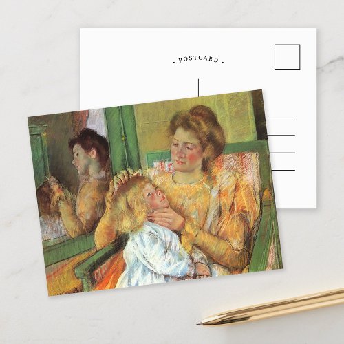 Mother Combing Childs Hair  Mary Cassatt Postcard