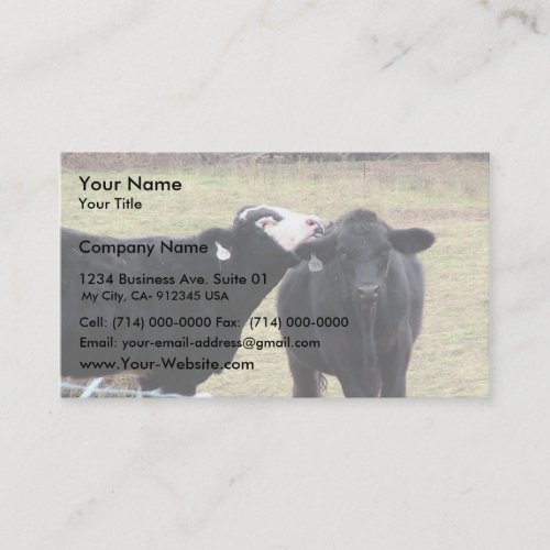 Mother Cows Licking Her Infant Business Card Template