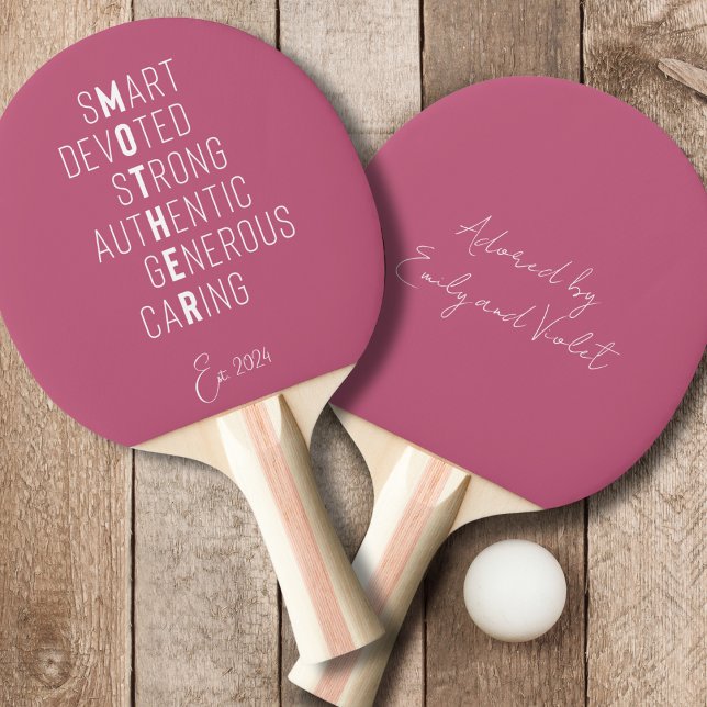 Mother crossword mom modern dusty rose kids names ping pong paddle (Creator Uploaded)
