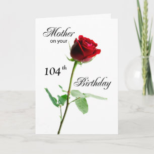 Mother Customizable Age Birthday Red Rose Card