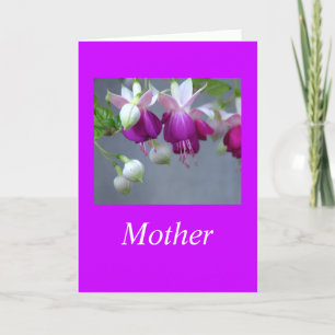 "MOTHER" / DANGLING FUCHSIA LETTERPRESS THANK YOU CARD