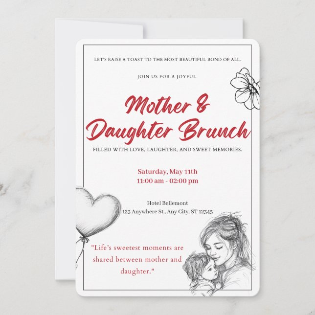 Mother Daughter Brunch Invitation (Front)