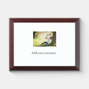 Mother daughter family photo add name picture text award plaque