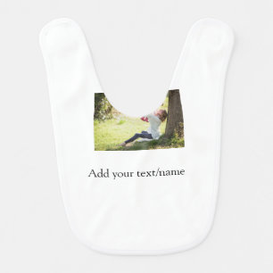 Mother daughter family photo add name picture text baby bib