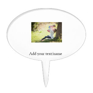 Mother daughter family photo add name picture text cake topper