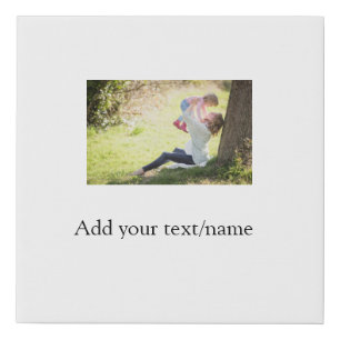 Mother daughter family photo add name picture text faux canvas print