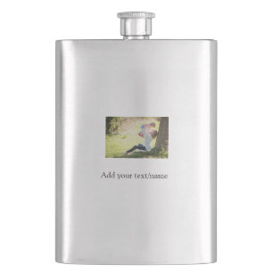 Mother daughter family photo add name picture text flask