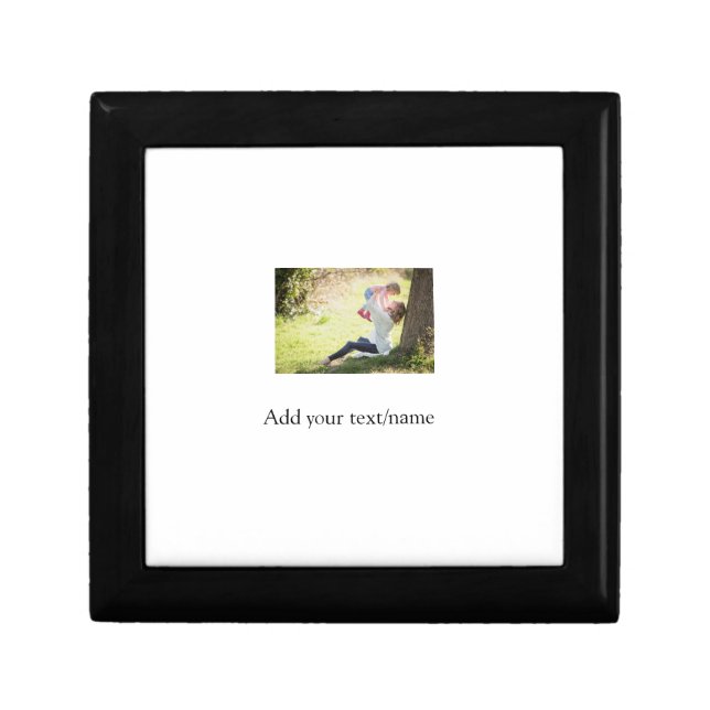 Mother daughter family photo add name picture text gift box (Front)