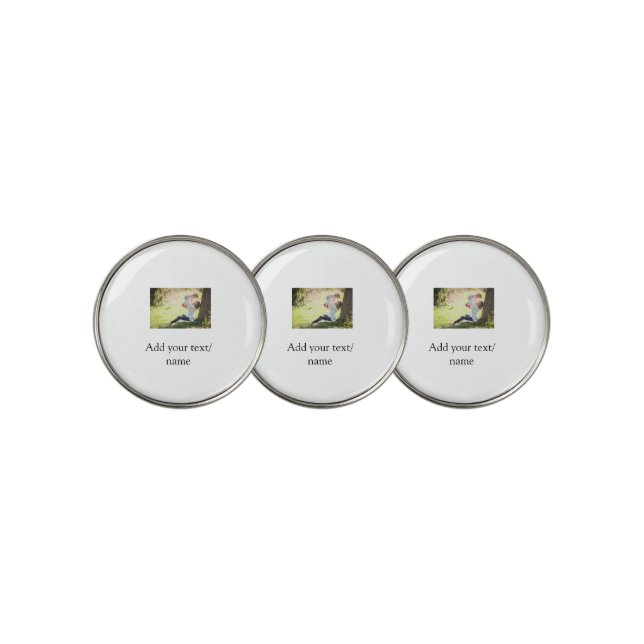 Mother daughter family photo add name picture text golf ball marker (3 Up)