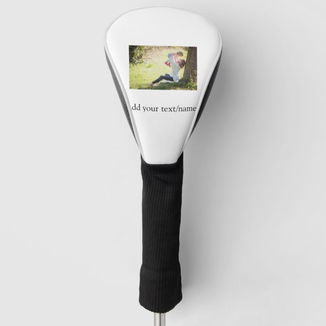 Mother daughter family photo add name picture text golf head cover (Front)
