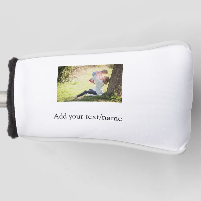 Mother daughter family photo add name picture text golf head cover (Front)