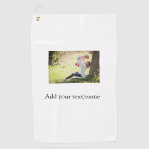 Mother daughter family photo add name picture text golf towel