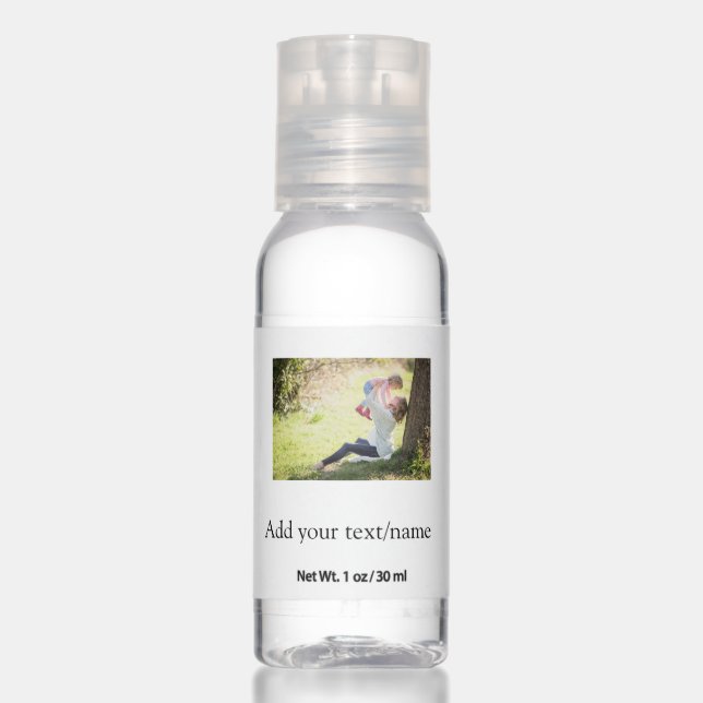 Mother daughter family photo add name picture text hand sanitizer (Front)